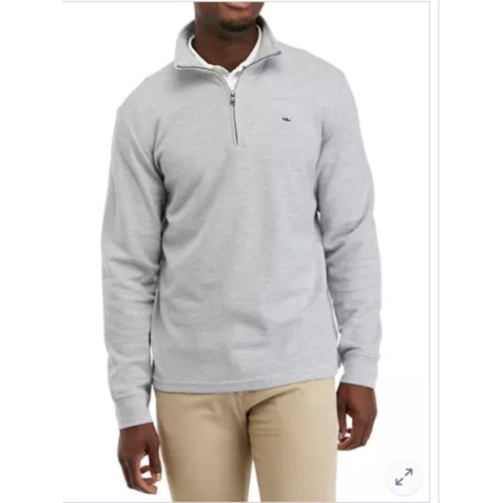Vineyard Vines  1/4 Zip Pullover Mens 2XL Broadfield Knit Shirt Sweater Grey